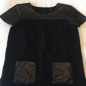 Fun black top with leather detail